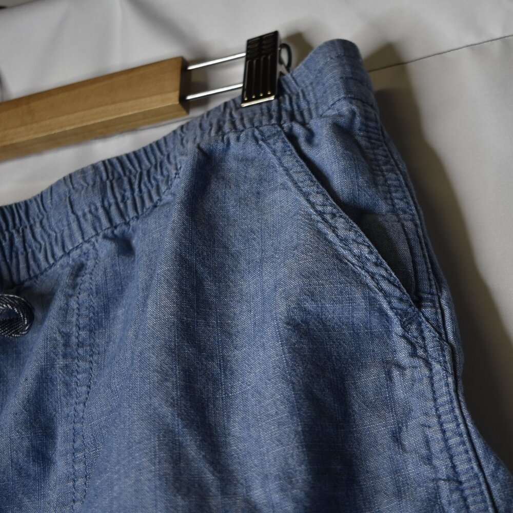 J Crew Women's Shorts Elastic Drawstring Blue Pockets Lightweight Comfy Cotton - Picture 2 of 7